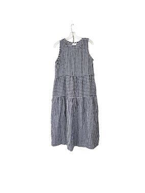 Black & White Gingham Sleeveless Tiered Midi Dress Conscious Clothing Made In Mi